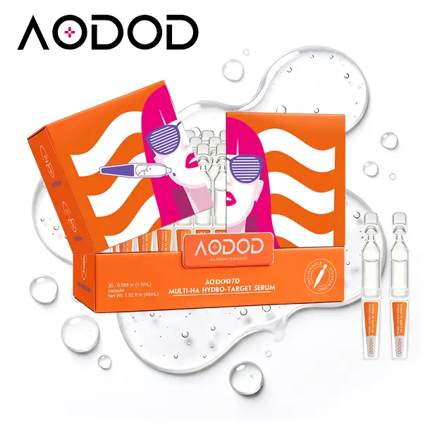 AODOD 7D Multi-Hyaluronic Acid Hydrating Serum, 72H Long-Lasting Hydration, Gentle Skin Barrier Repair, Deep Moisture & Soothing, ,Glass Skin Plump Glow, Vegan Single-Use for All Skin Types Dewy Radiance, Moisturizer Smoothing Sensitive Redness