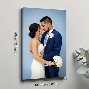 Personalized Custom Photo Canvas Print - Upload Your Own Picture to Create Framed Wall Art, Wrapped Canvas Frame with White Border, Upload via USB/Smartphone, Ideal Gift for Family, Couples, Pets - Home Decor & Memorable Keepsake, Durable Digital Print on