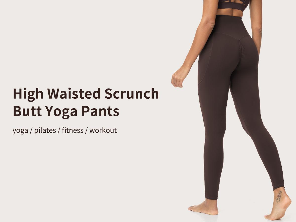 THE GYM PEOPLE Women's Scrunch Butt Lifting Yoga Pants High Waisted Stretch Athletic Workout Leggings with Pockets