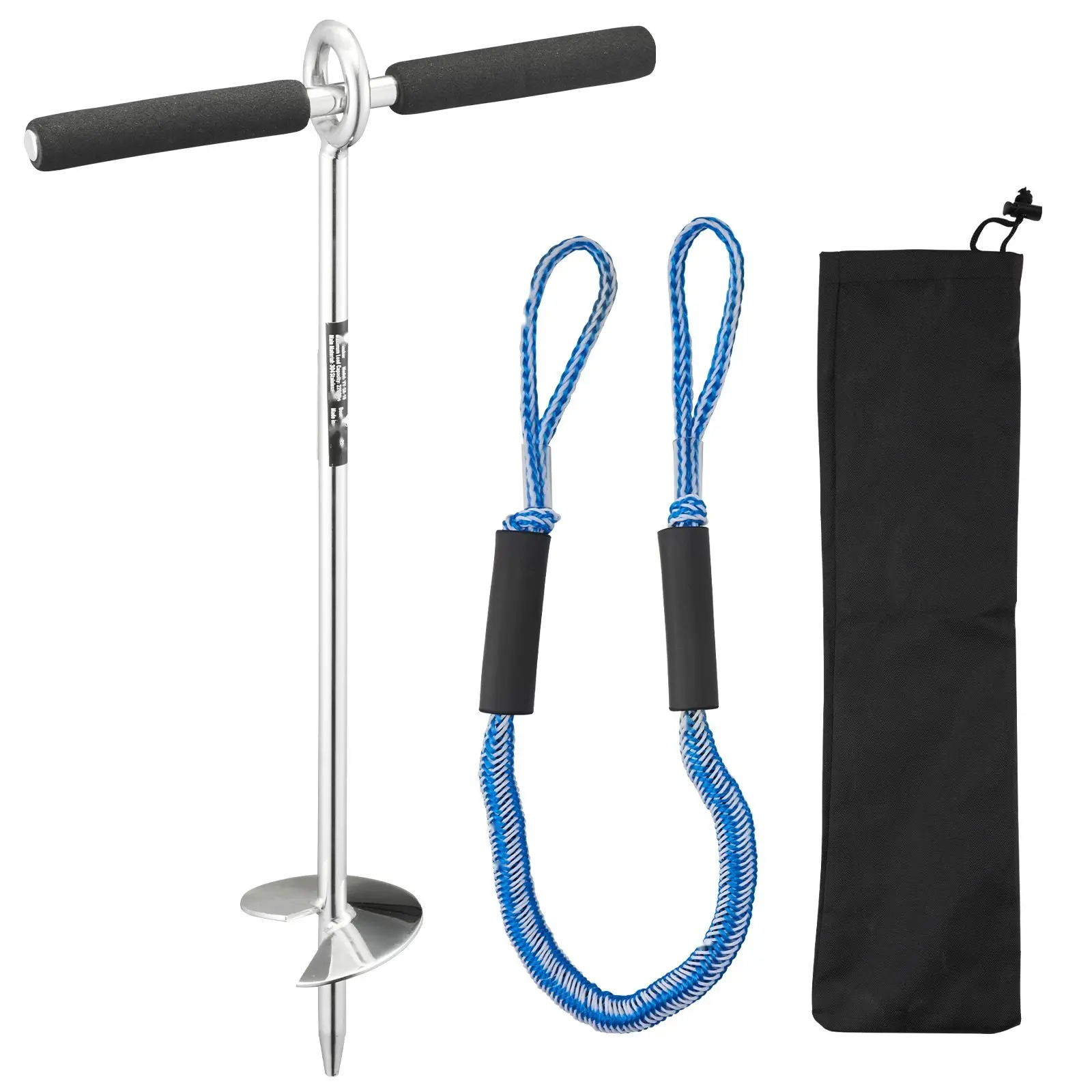Sand Anchor Screw For Beach Use, 18-Inch Shallow Water Boat Auger Anchor, Durable Marine Anchor For Sand, Easy Screw-In Design, Secure Hold In Saltwater And Freshwater, Ideal Boating Accessory