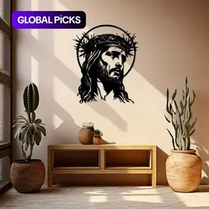 Unique Jesus Halo Metal Wall Art -11.81 inch Christian home decor, modern minimalist design with a spiked crown, perfect housewarming gift, suitable for faith spaces and inspiring wall decorations, Modern Abstract Design #GLOBAL PICKS