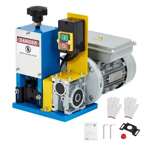Garvee 370W Automatic Electric Wire Stripping Machine – 10 Channels, 10 Alloy Steel Blades, Up to 98 ft/min, Acrylic Panel, Urgent Stop – For Power Cable & Copper Wire Recycling