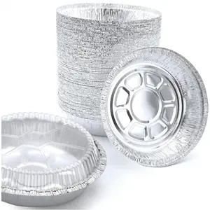 55 Pack 7" Round Aluminum Foil Pans with Clear Lids Disposable Freezer & Oven Safe Ideal for Baking Takeout Air Fryer