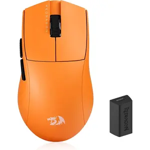 Redragon M916 ULT Wireless 8K Polling Rate Gaming Mouse, 54G Ultra-Lightweight 30,000 Max DPI Gaming Mice w/Ergonomic Natural Grip Build, Full Programmable Buttons, Orange