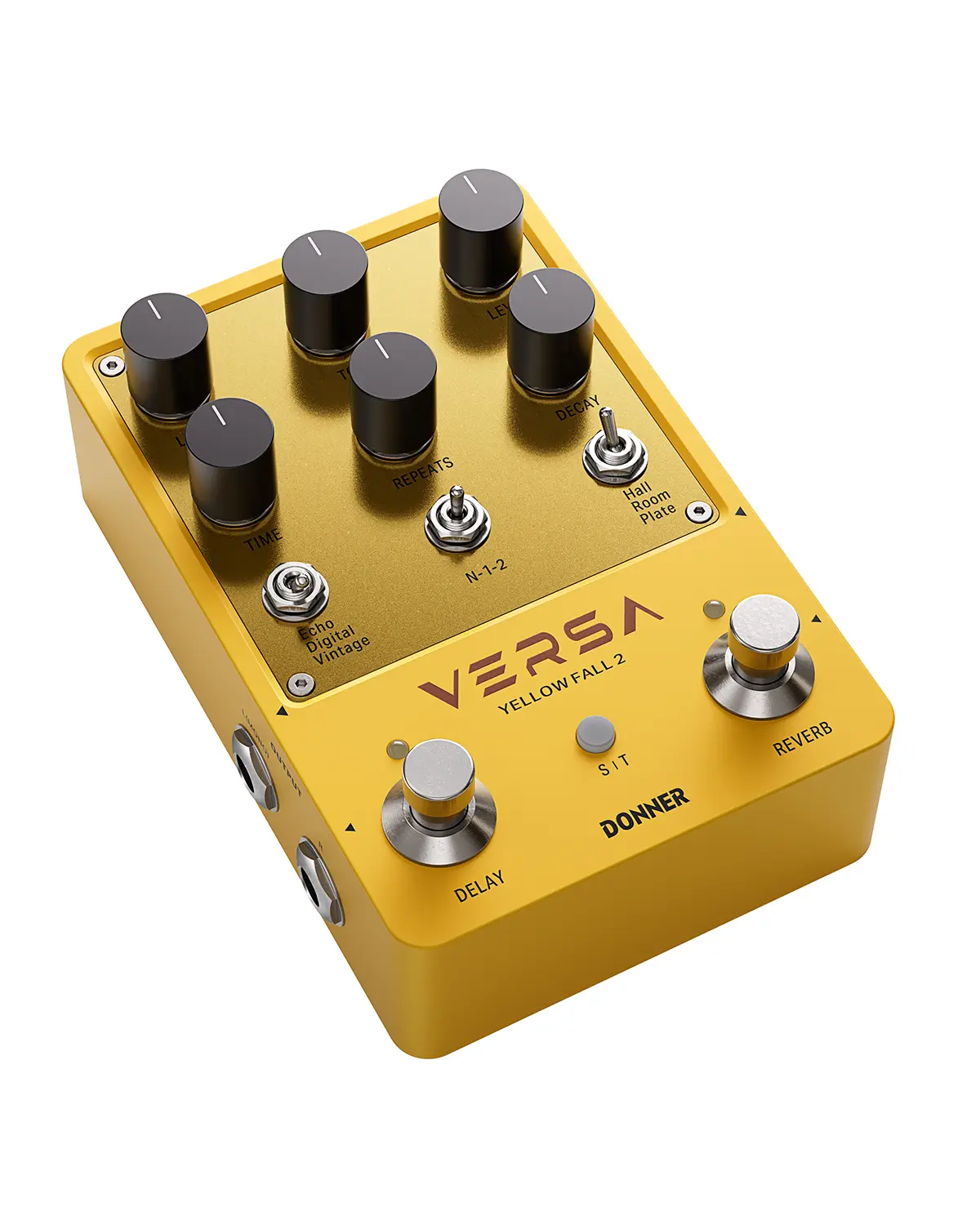 Donner Versa - Yellow Fall II 3x3 Reverb-Delay Combo Guitar Effect Pedal with Tap Tempo, Pedals for Guitar