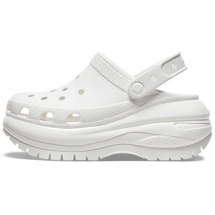 Crocs Mega Crush Clogs Unisex White 6.1cm Platform Comfortable Daily Wear Shoe Footwear house slippers bear claw slippers slippers for women women's slippers Walking Shoes fur slides slides for women