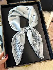 1pc Paisley Print Bandana Classic Head Wrap For Outdoor And Traveling Boho Women Square Scarf, Hair Band, Head Band Women Turban