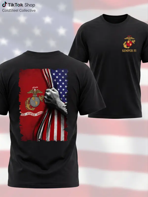 USMC Semper Fi T-Shirt, United States Marine Corps Eagle Globe Anchor Shirt, Marine Veteran Patriotic Graphic Tee, Military Pride Shirt, Gift for Marines