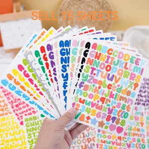 1680 Vinyl Letter Stickers (15 Sheets), numbers symbols，Small Size, 1/2 Inch Fluorescent Letters, Self-Adhesive Waterproof Numbers, DIY Crafts Supplies, Adhesive Decals