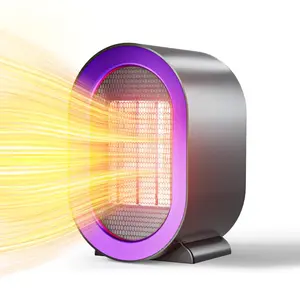 Mini Space Heater for Indoor Use Portable Desk Heater with PTC Ceramic Heating 1s Instant Heat 40°C Constant Temperature Tip-Over & Overheat Protection Quiet No Light Small Electric Heater for Office Bedroom Home Not Rechargeable Wired