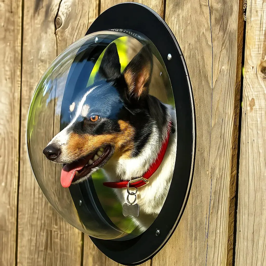 Durable Acrylic Dome Dog Window for Fence to View Outside for Satisfying Curious Pets