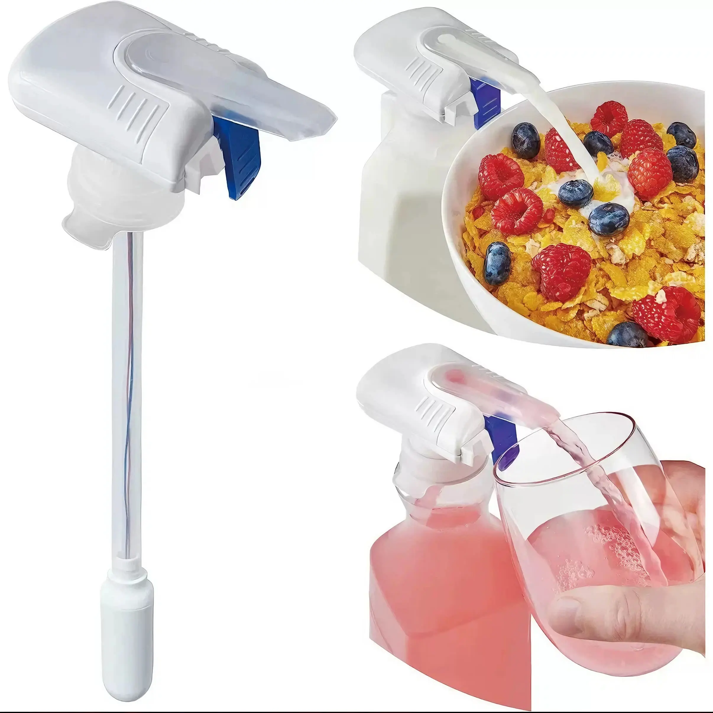 Hands-Free Magic Tap Drink Dispenser forFridge, AutomaticMilk Juice Dispenser,Practical Kitchen Gadget Gift forMenWomen, White