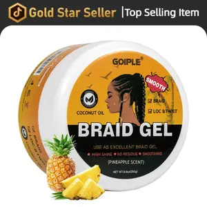 Strong Hold Braiding Gel 8.8OZ - Tames Frizz, High Shine, Smoothing, Edge Control for Twists, Locs, and Cornrows(Pineapple) Coconut Haircare,valentine's day gifts for her/him