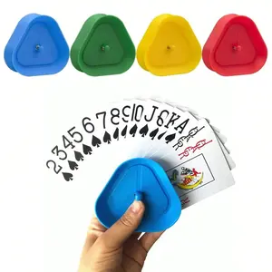 4 Piece Card Game Rack Set, Small Hand Card Tray with Hands-Free Card Holder, Perfect for Poker Parties, Family Card Night, Single-Handed Players, Party Game Cards