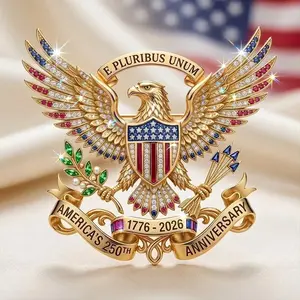 US 250th Anniversary Double-Headed Eagle Pin Brooch - Patriotic Commemorative Lapel Badge, Souvenir Gift for Men