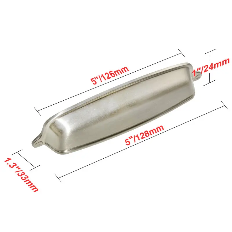 Utopia Alley HW214PLBN021-5 5 in. Center to Center Nicholas Cabinet Pull, Brushed Nickel - Pack of 5
