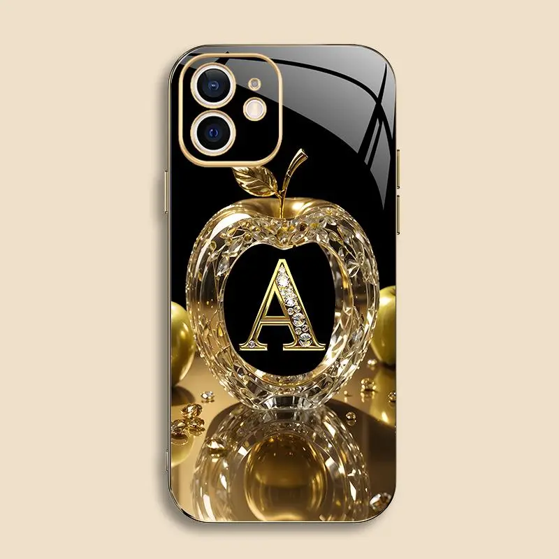Suitable for [iPhone 12 Mini] New high-end gold letter electroplated gold edge mobile phone case new business simple explosion-proof mobile phone case affordable anti-fall anti-fingerprint 995