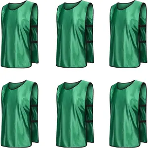 6 Pack Scrimmage Vests Sport Basketball Pinnies Soccer Bibs for Kids and Adults