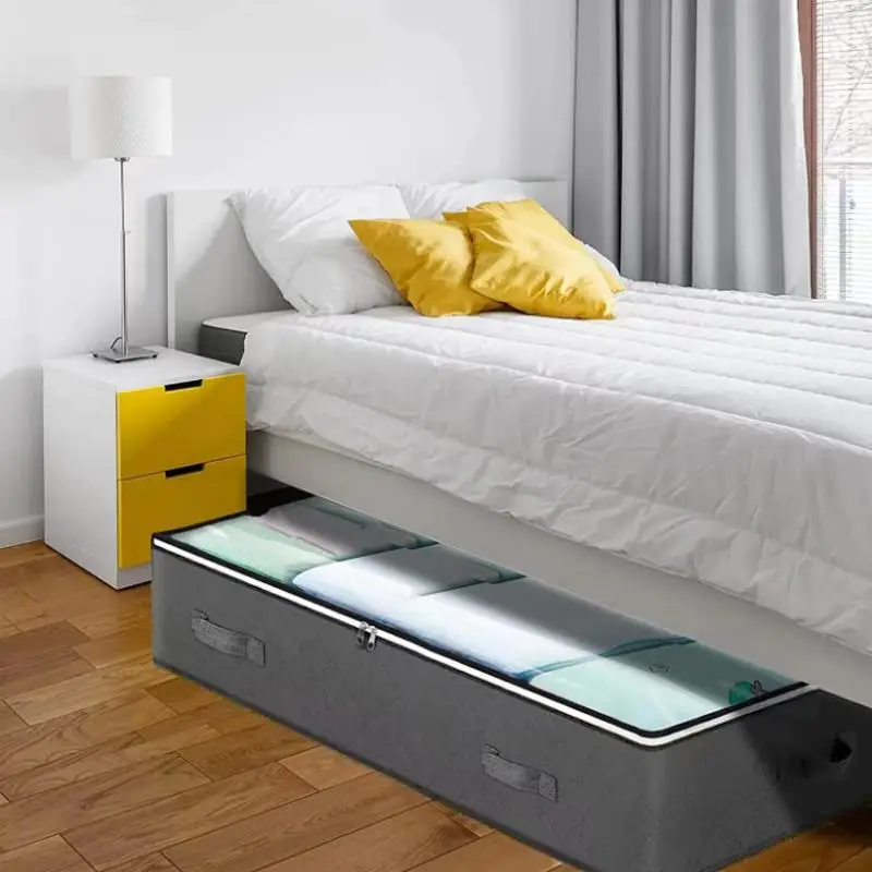 Under Bed Foldable Clothes Storage Bag, 1 Count Large Capacity Clothes & Quilt Storage Bag, Household Storage Organizer for Bedroom, Study, Wardrobe