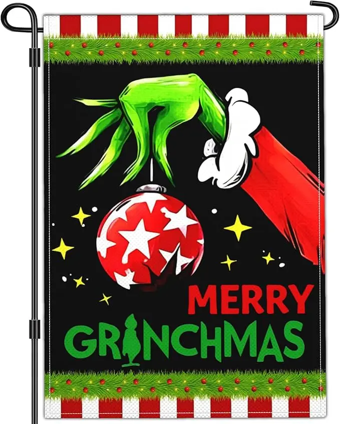 Christmas Garden Flag - 12x18 Inch Double Sided Snowman with Buffalo Plaid Scarf Garden Flag Winter Christmas Rustic Yard Outdoor Decoration