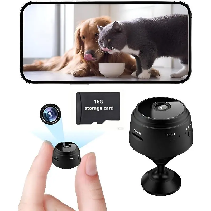 1080P HD WiFi Mini Spy Hidden Camera with Night Vision Wireless Security Camera for Indoor Outdoor Home Baby Pet Monitoring App Controlled with 16G Memory Card