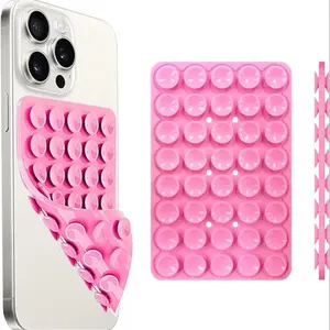 Double-Sided Silicone Suction Phone Grip & Stand, 1-Pack Universal Stick-On Holder for iPhone & Android, Reusable Washable Micro-Suction Pad, Hands-Free Selfie & Video Kickstand, Non-Magnetic Phone Ring Alternative
