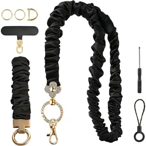 Scrunchie Lanyard with Badge Holder for Women - Stretchy Retractable  Lanyard for ID Badges and