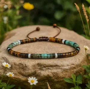 Tiger Eye African Turquoise Bracelet Beads Gemstone Dainty Women Men Jewelry