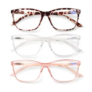 ZOELEAD Blue Light Glasses for Woman Men | 99% Blue Light Blocking Glasses for Computer Gaming TV Phone Screen Square Frame | Anti Eyestrain & UV Glare Protection - 3 Pair Clear Blue Light Glasses anti-eyestrain eyewear