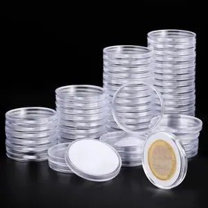 Coin Capsules 60P Clear Plastic  Dollar Coin Holder 40mm Silver Coin Storage Collectors Morgan Silver Dollar Coin Holders with Adjustable