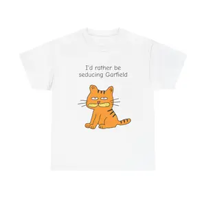 I'd Rather Be Seducing Garfield T-Shirt | Funny Cat Cartoon Tee
