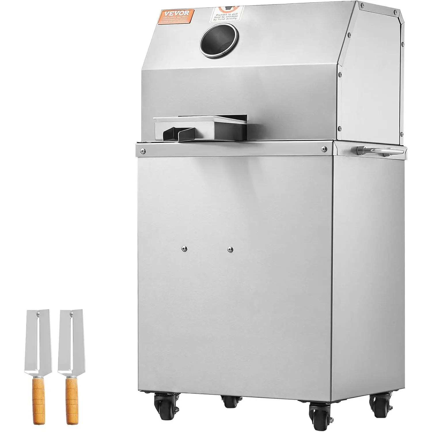 VEVOR Corded Electric Sugarcane Juicer, 800W Extractor with 3 Stainless Steel Rollers, 661LBS/H High Output, 2.4" Large Inlet, 4 Wheels, High-Density Large Filter Mesh, Detachable Filter, Easy Maintenance for Home/Hotel Kitchens Use, Juice Making