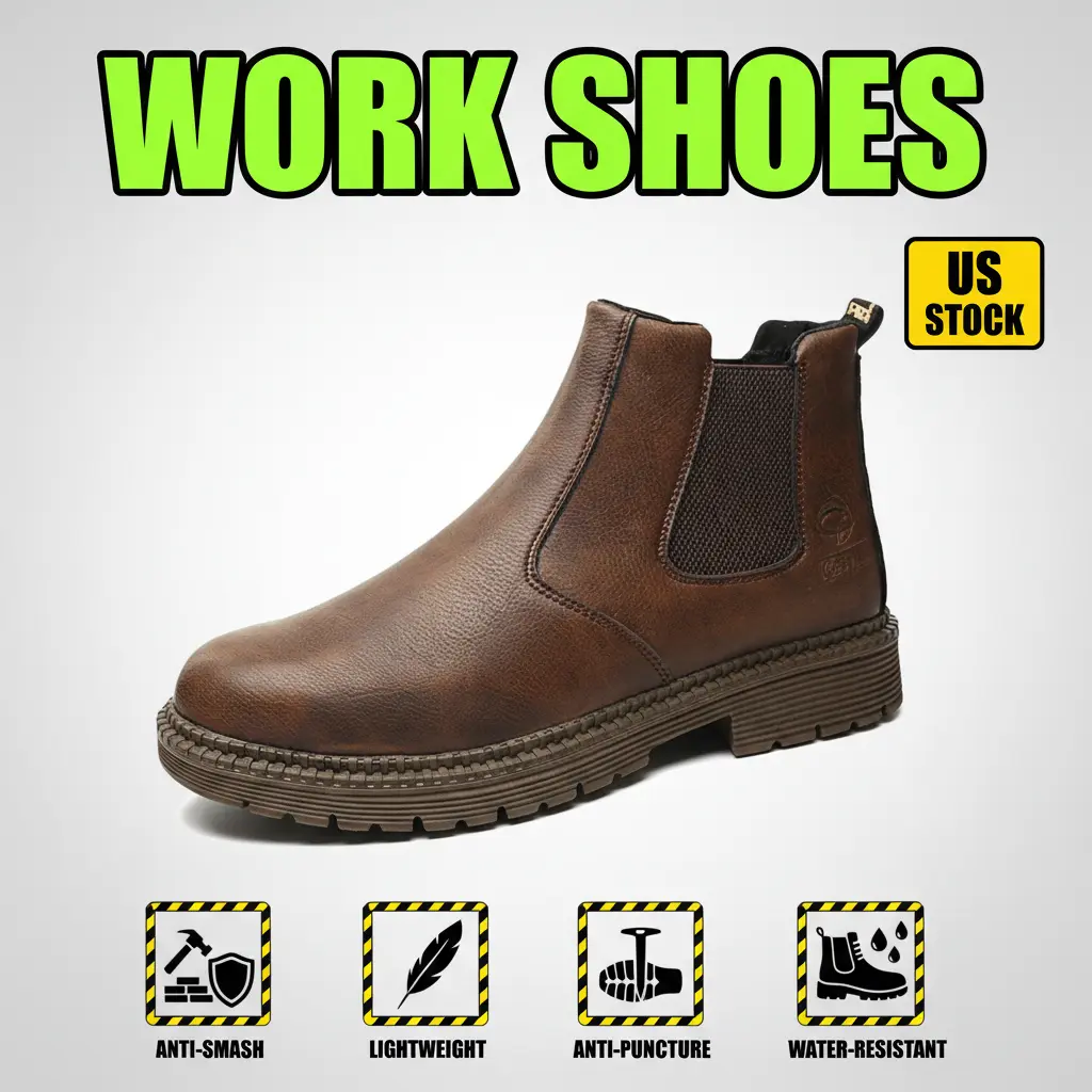 Waterproof Anti-slip Durable Outdoor Comfortable Safety Shoes Splash-proof Smash-proof Puncture-proof Breathable Unisex Chef Work Shoe Armor Protective Sneakers