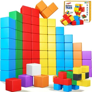 Easter Gift 32PCS Magnetic Blocks – STEM Building Toy for Toddlers (Ages 3-5), Montessori Sensory Cube Toy, Birthday Gift for Kids