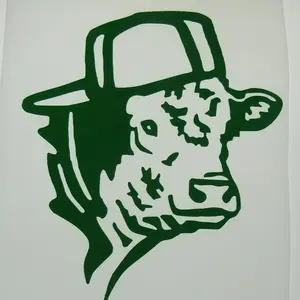 Backwards Hat Cow Decal, Permanent Vinyl Decal Backwards Hat Cow Decal, Permanent Vinyl Decal