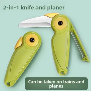 Portable 2-in-1 Dual-Head Fruit Knife, Multifunctional Travel Peeler/Slicer for Fruits & Vegetables, Foldable Utility Knife