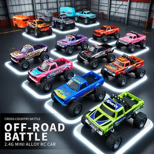 1:64 Mini RC Off-Road Car, Alloy Material, 2.4g, Adjustable Speed, Cool Lights, Buffer Suspension, Suitable for 6+, Christmas Gift