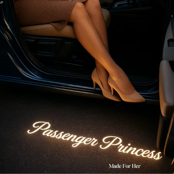 Passenger Princess Birthday & Anniversary Gift for Girlfriend – LED Car Light Bundle (Sticker & Card Included)