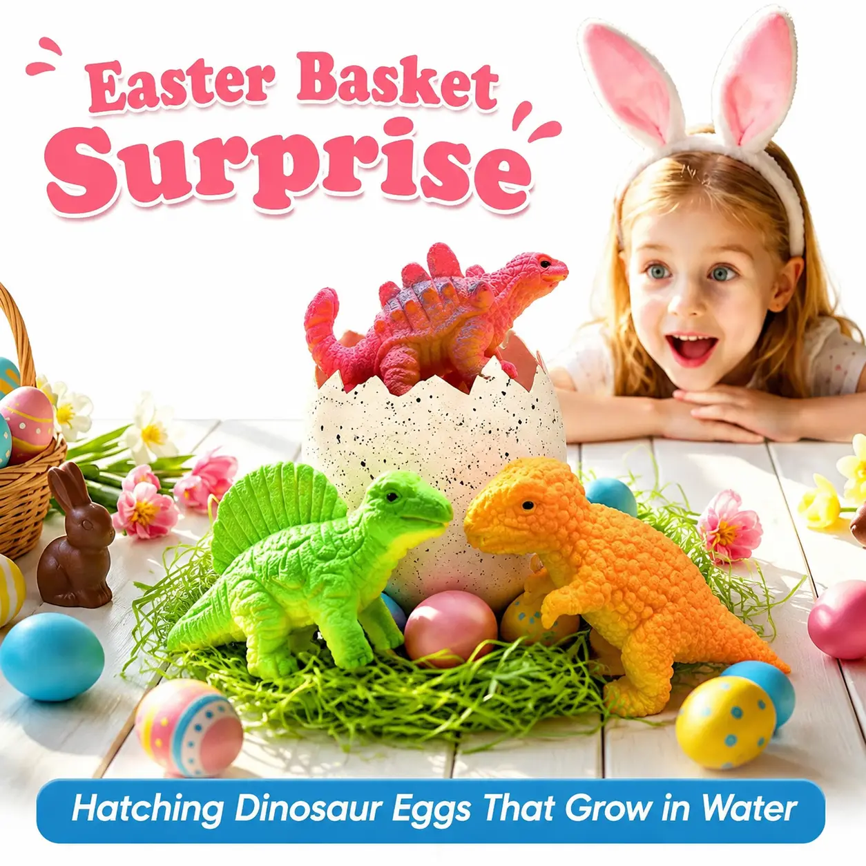 Dinosaur Eggs Hatching STEM Toy, Kids Blind Box - Soak in Water to Learn About Life Cycles