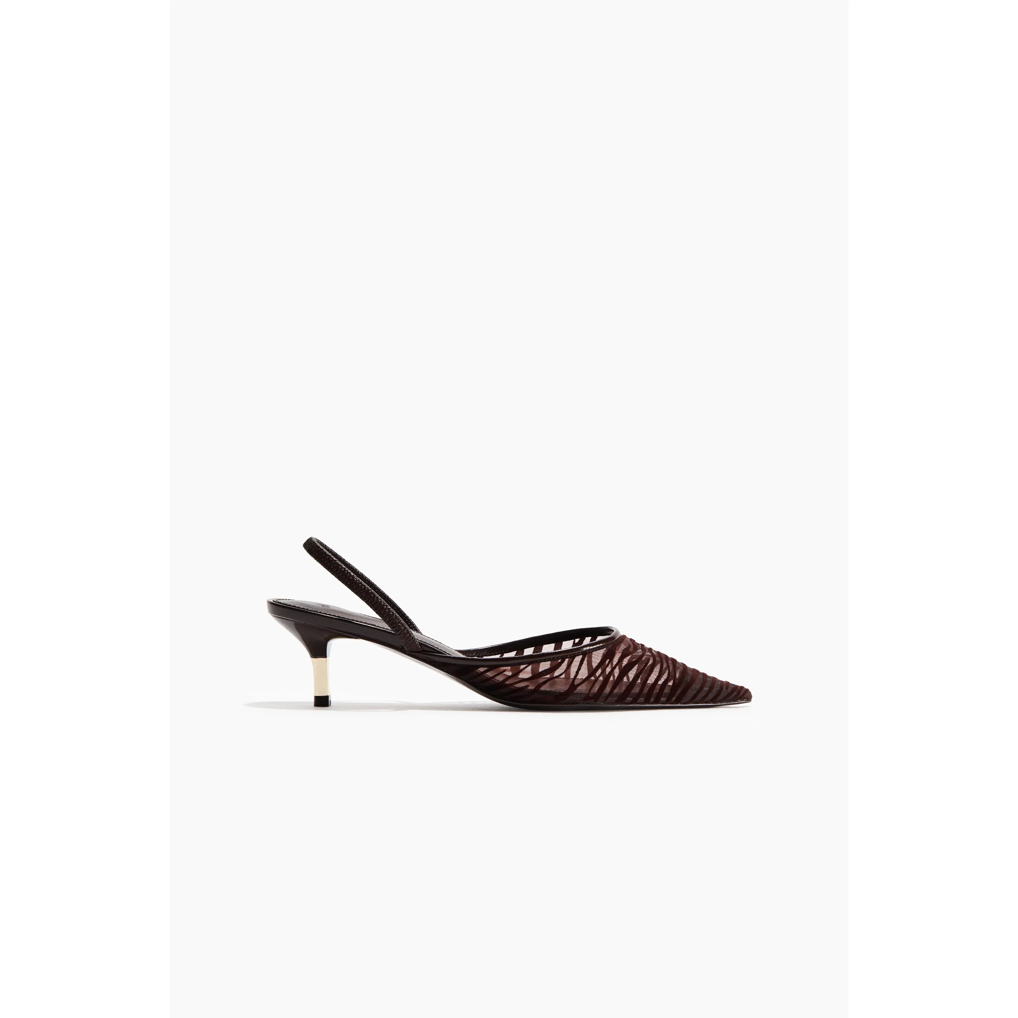 H&M Kitten-heeled mesh slingbacks