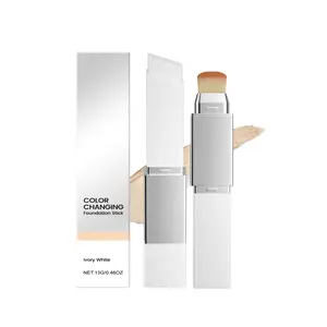 Ivory White 2-in-1 Color-Changing Foundation Stick - lightweight, hydrating, matte yet breathable, delivering a sheer, natural-looking finish.