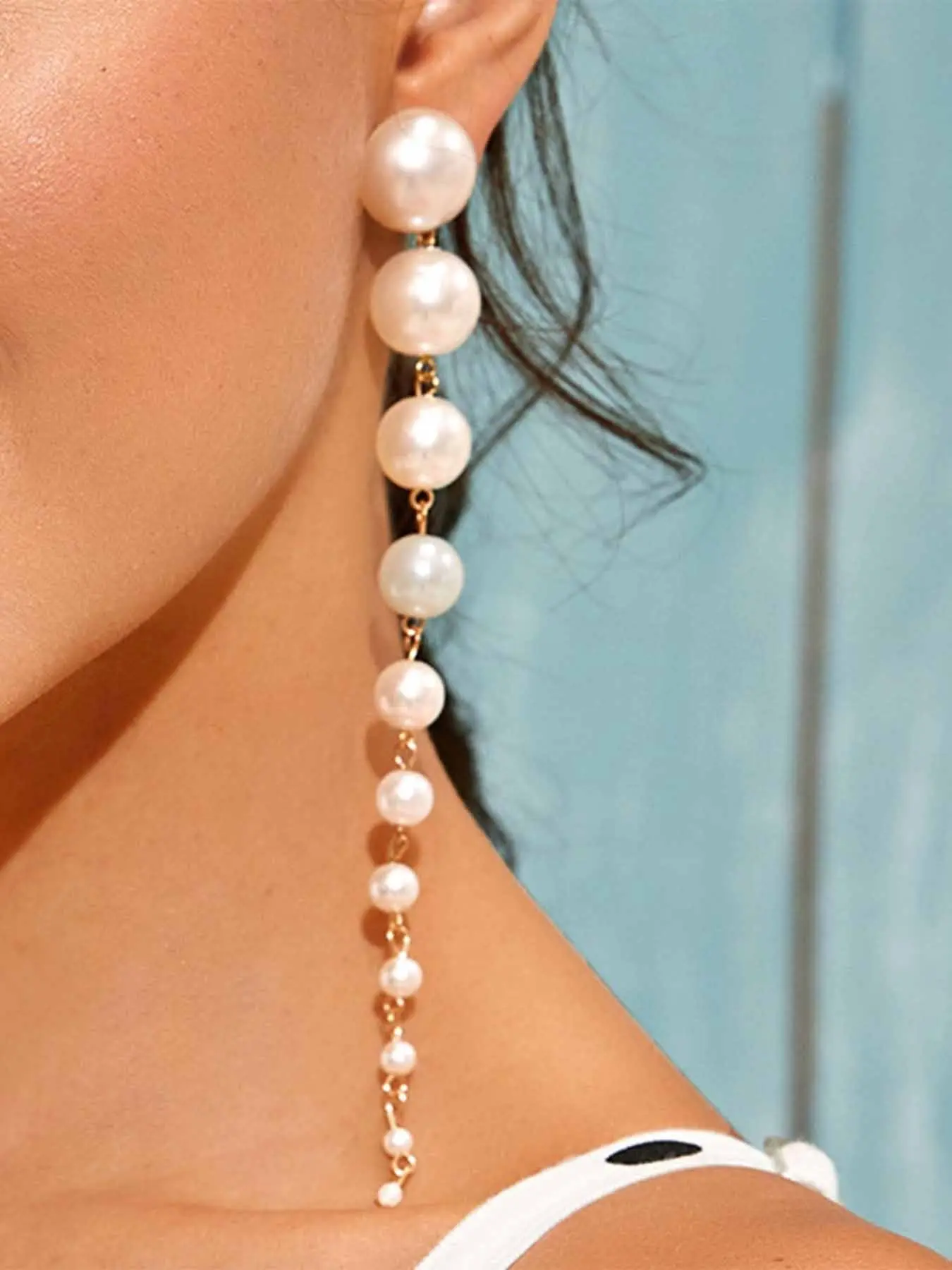 Elegant Long Fringe Faux Pearl Pendant Earrings for Women, Casual Daily Wear, Versatile Holiday Gift, All Seasons Jewelry, High Quality Earrings, Jewelry Gifts
