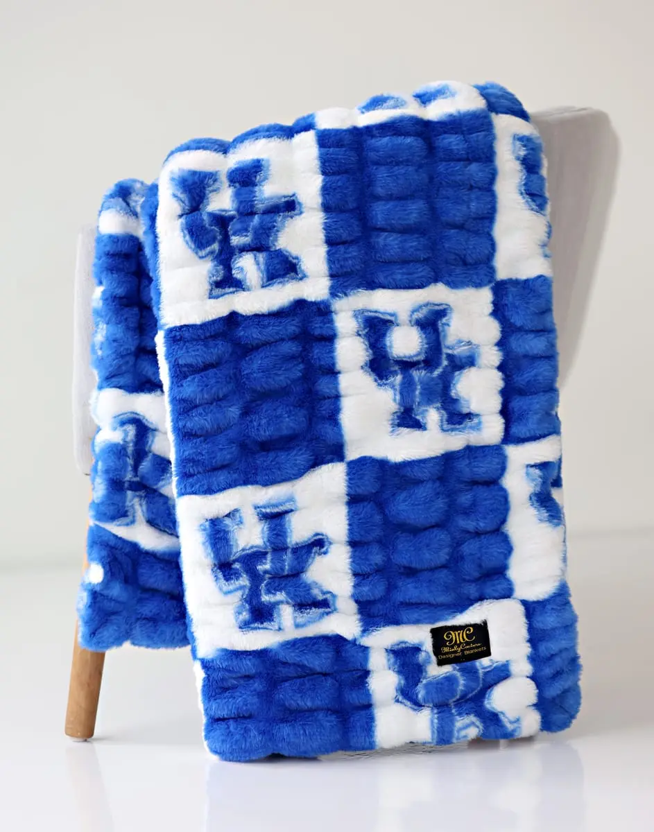 Officially Licensed University of Kentucky Wildcats Multi-Size Plush Weave Collegiate Logo Throw Blanket - Infant (30"x36"), Adult (60"x72"), Soft Texture, Machine Washable, Travel-Friendly, Hang to Dry (30-39 in)