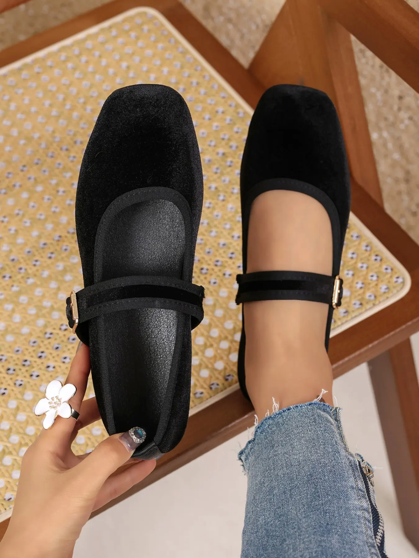 Women's Vintage Square Toe Classic Mary Jane Style Shoes, Stylish Classy Elegant Comfortable Low Heel Single Shoe, Fashion Commuter Daily Wear Walking Women's Shoes, Versatile Shoes, All Seasons
