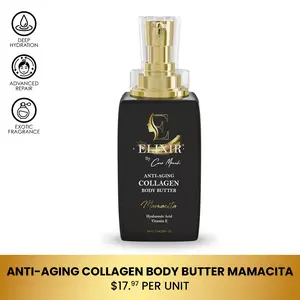 Elixir by Cocó March Mamacita Body Butter Cream - 8.5 fl oz Hydrating Lotion with Collagen & Hyaluronic Acid for All Skin Types