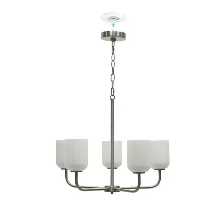 SkyPlug Parkmont 5-Light Chandelier in Transitional & Modern Style 84.14 Inches Tall 24 Inches Wide Plug & Play Design