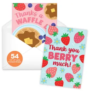 Hadley Designs Thank You Cards Set of 54 3.5 x 5 Inches 6 Unique Designs with Envelopes Included for Various Occasions
