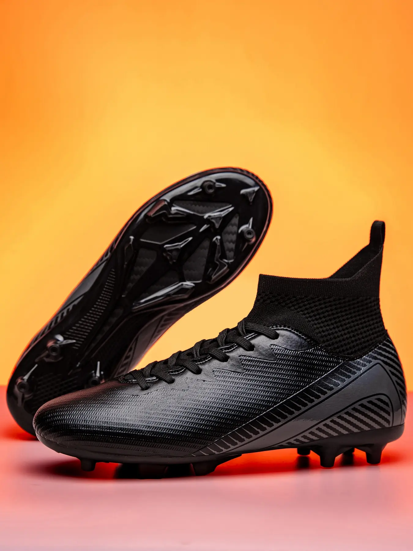 Men's High-Top Soccer Shoes Football Boots Fg Ag, Professional Anti-Slip Durable Football Cleats, All Seasons Wearable, Multiple Colors Available, Football Field Boots