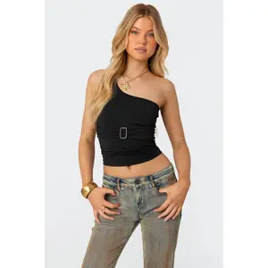 Belted One Shoulder Top