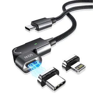 Magic Spin Fast Charging Cable, 180° Rotation Magnetic Type C & Lightning Connector Suitable for Gaming, Office and Travel Scenarios, Compatible with iPhone 17/16/15/14, Samsung, Laptops & Electronics